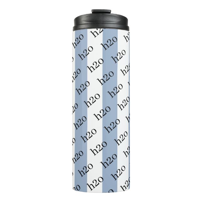 Thermal Tumbler Baby Blue & White Stripe H2o Thermosbecher (Vorderseite)