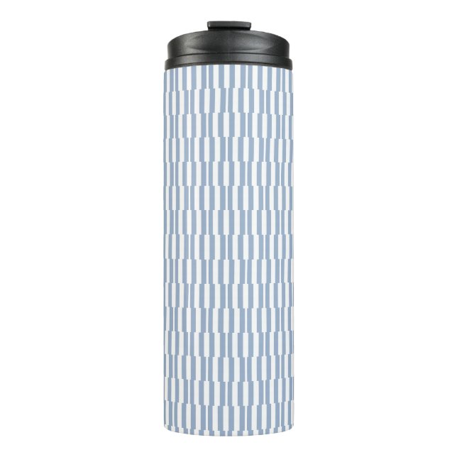 Thermal Tumbler Baby Blue & White Stripe Thermosbecher (Vorderseite)
