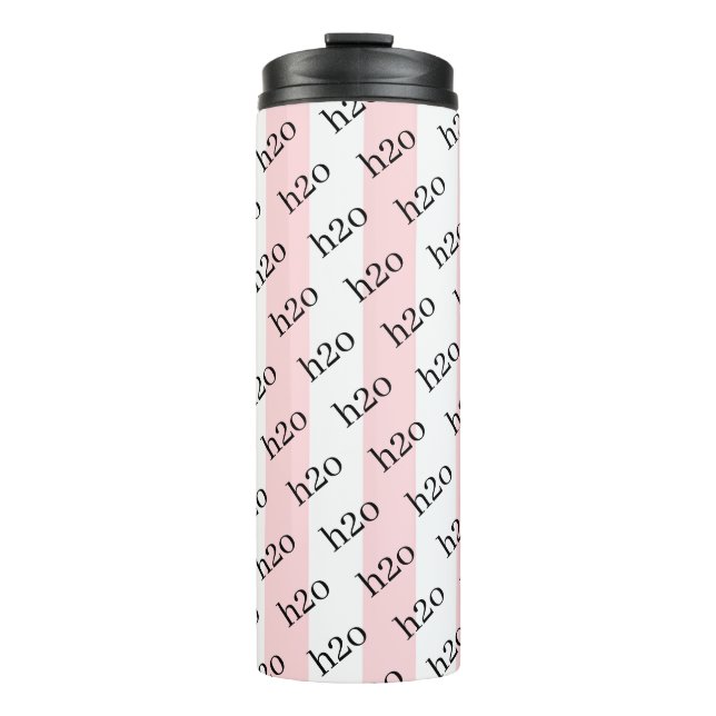 Thermal Tumbler Baby Pink & White Stripe H2o Thermosbecher (Vorderseite)