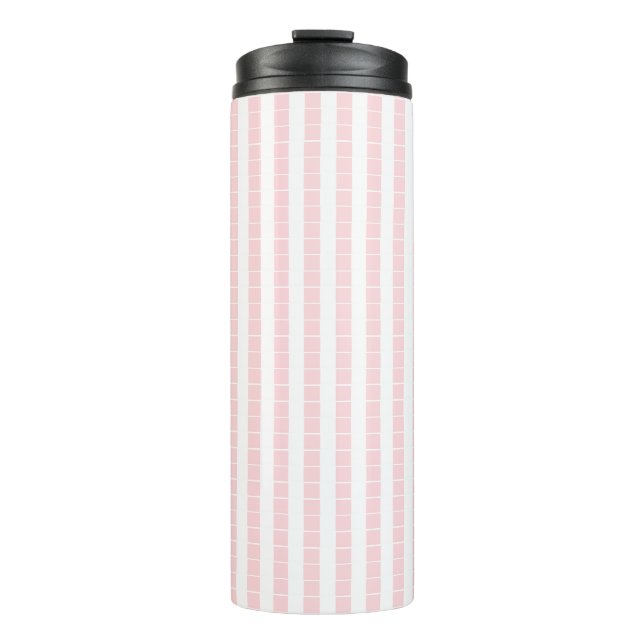 Thermal Tumbler Baby Pink & White Stripe Thermosbecher (Vorderseite)