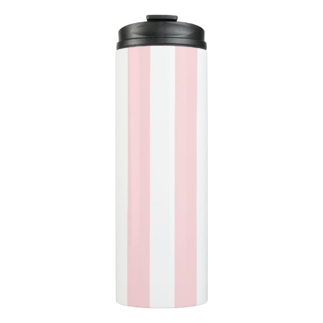 Thermal Tumbler Baby Pink & White Stripe Thermosbecher (Vorderseite)
