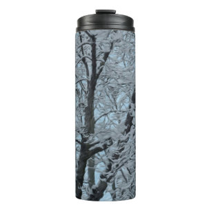 Thermal Tumbler Big Tree im Schnee und Blue Sky Thermosbecher