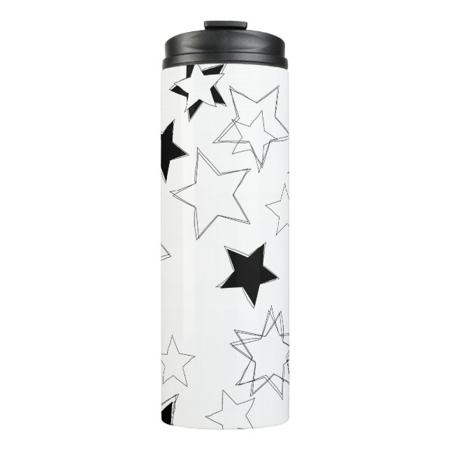 Thermal Tumbler Black & White Stars Thermosbecher (Vorderseite)