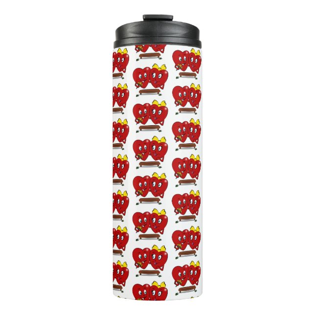 Thermal Tumbler Couple Red Hearts Thermosbecher (Vorderseite)