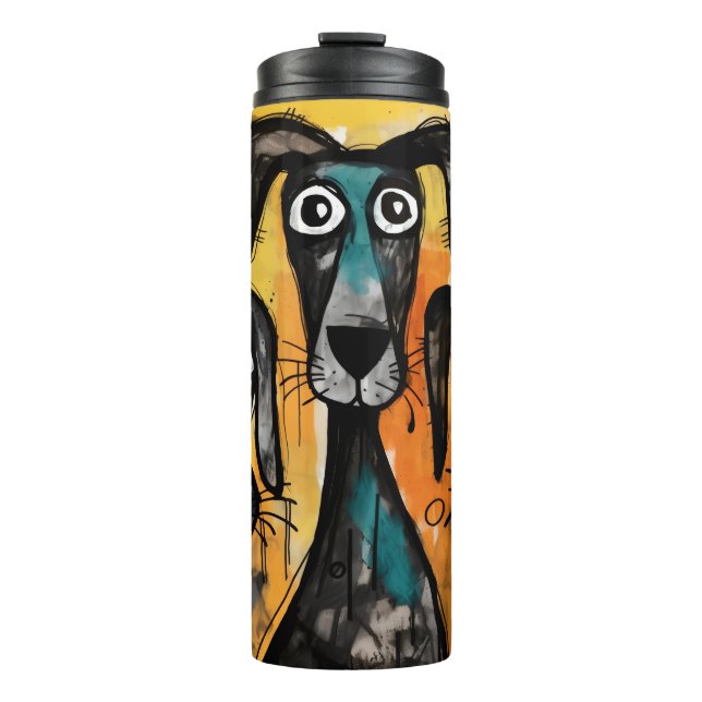 Thermal Tumbler Dog Puppy  Red Hearts Thermosbecher (Vorderseite)
