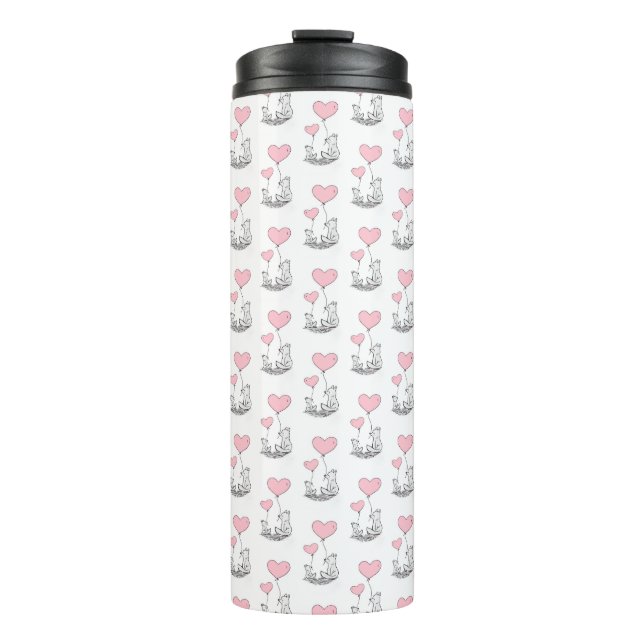 Thermal Tumbler Foxy Pink Hearts Thermosbecher (Vorderseite)