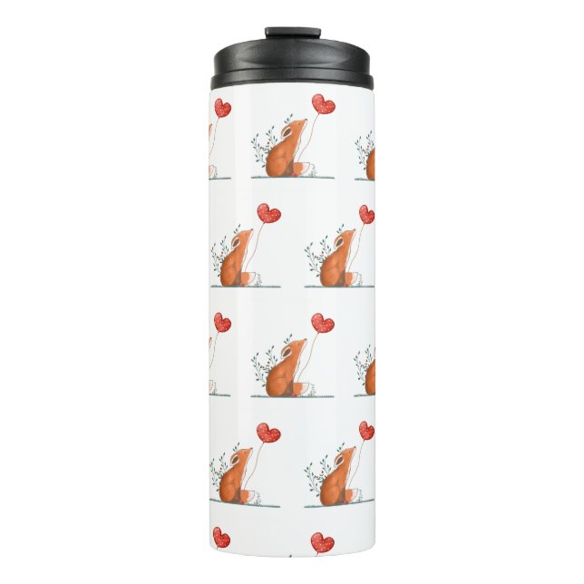 Thermal Tumbler Foxy Red Hearts Thermosbecher (Vorderseite)