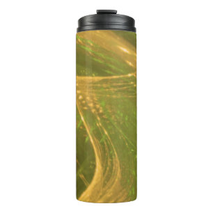 Thermal Tumbler Green Yellow Asymmetric Fraktal Thermosbecher