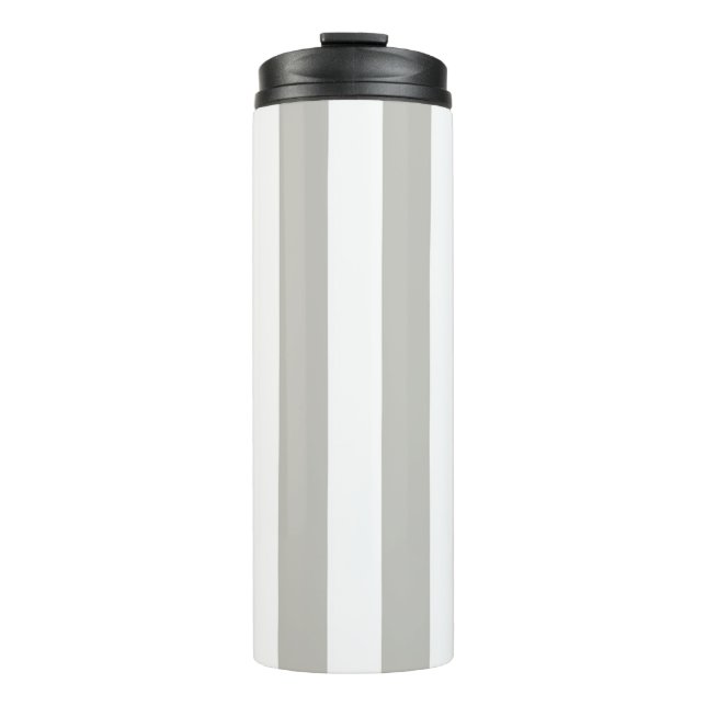 Thermal Tumbler Grey & White Stripe Thermosbecher (Vorderseite)
