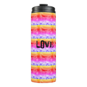 Thermal Tumbler LIEBE PINK - ORANGE - MANDALA MODE Thermosbecher