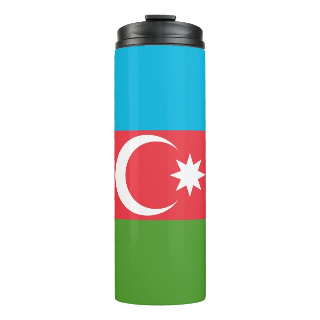 Thermal Tumbler mit der Flagge Aserbaidschans Thermosbecher (Vorderseite)