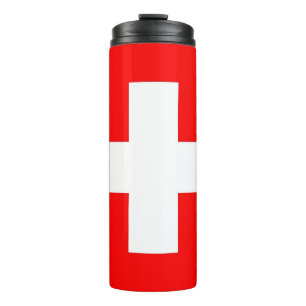 Thermal Tumbler mit der Flagge der Schweiz Thermosbecher