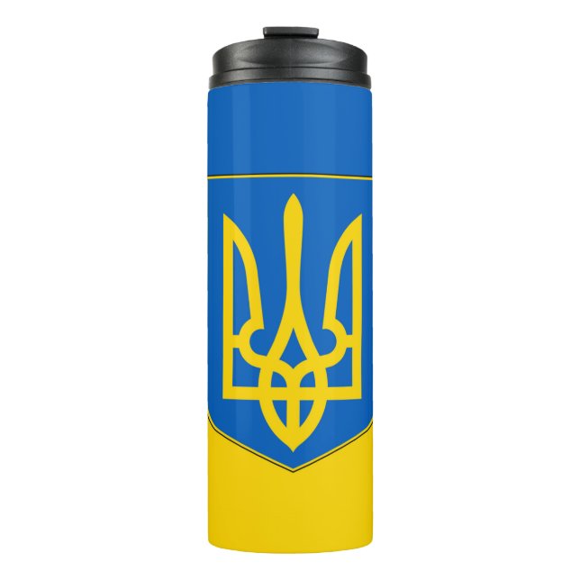 Thermal Tumbler mit der Flagge der Ukraine Thermosbecher (Vorderseite)