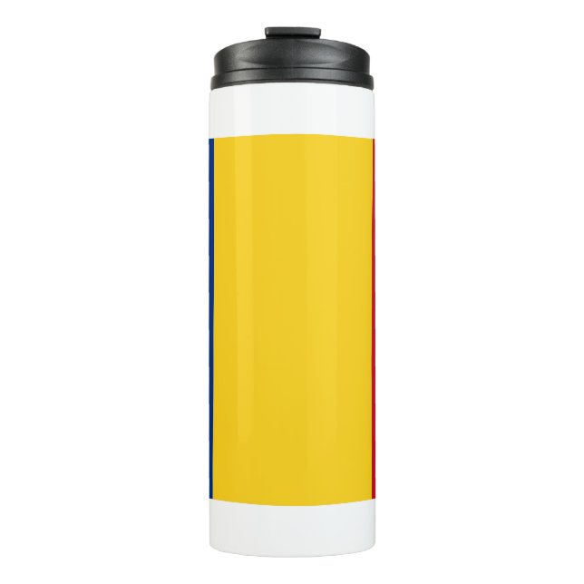 Thermal Tumbler mit der Flagge Rumäniens Thermosbecher (Vorderseite)