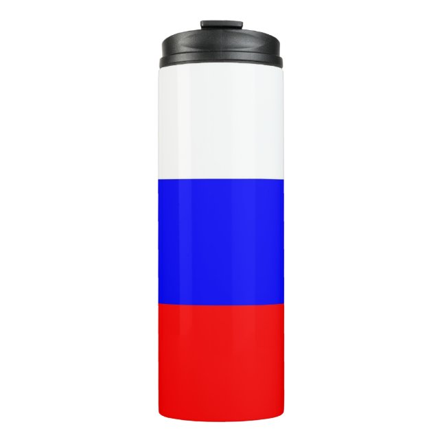Thermal Tumbler mit der Flagge Russlands Thermosbecher (Vorderseite)