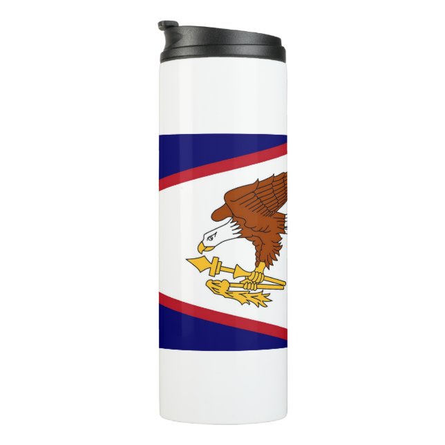 Thermal Tumbler mit der Flagge von Amerikanisch-Sa Thermosbecher (Nach rechts gedreht)