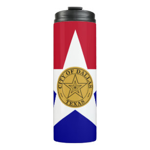 Thermal Tumbler mit der Flagge von Dallas Thermosbecher
