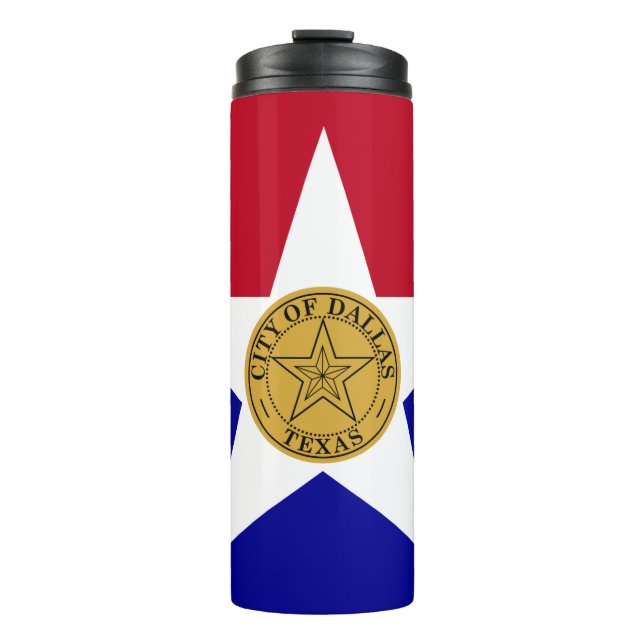 Thermal Tumbler mit der Flagge von Dallas Thermosbecher (Vorderseite)