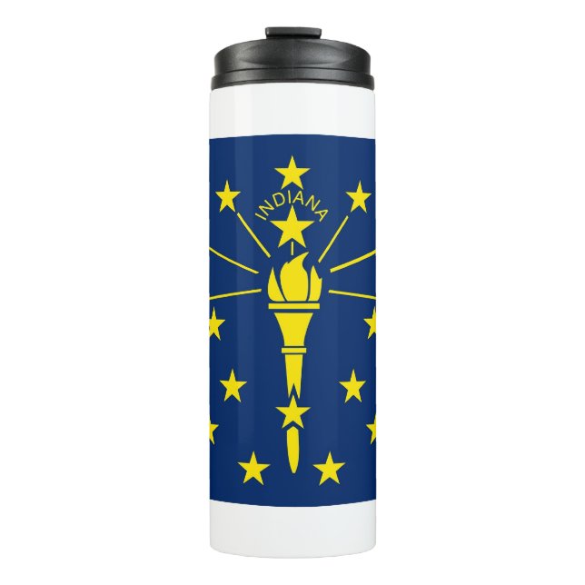 Thermal Tumbler mit der Flagge von Indiana, USA Thermosbecher (Vorderseite)