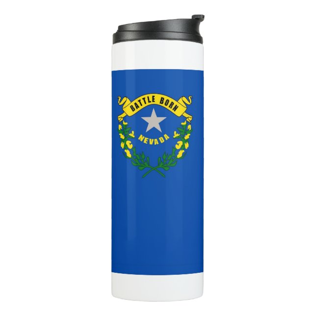 Thermal Tumbler mit der Flagge von Nevada, USA Thermosbecher (Nach links gedreht)