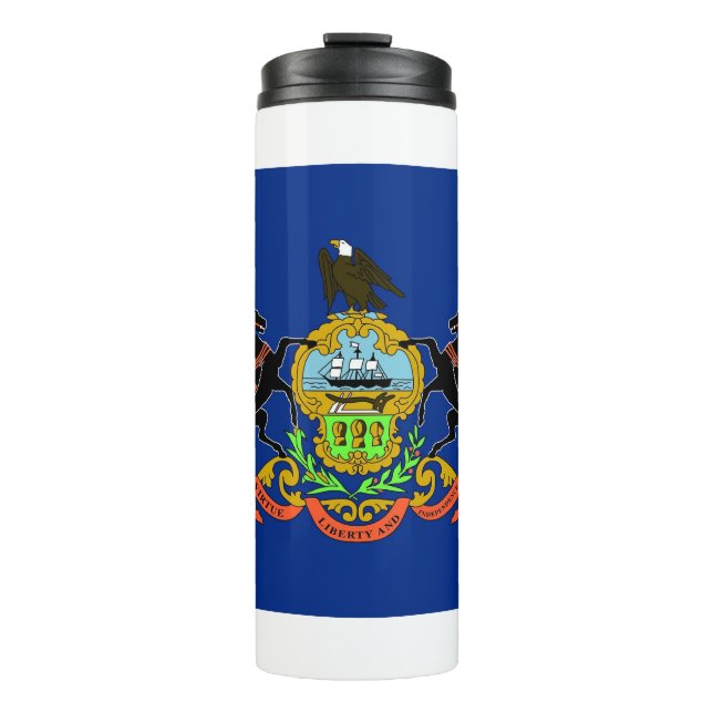 Thermal Tumbler mit der Flagge von Pennsylvania, U Thermosbecher (Vorderseite)