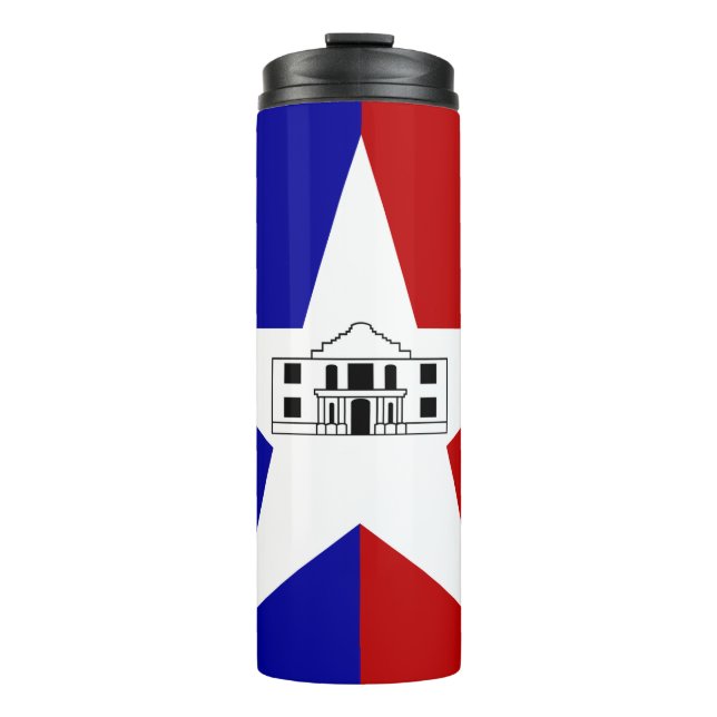 Thermal Tumbler mit der Flagge von San Antonio Thermosbecher (Vorderseite)
