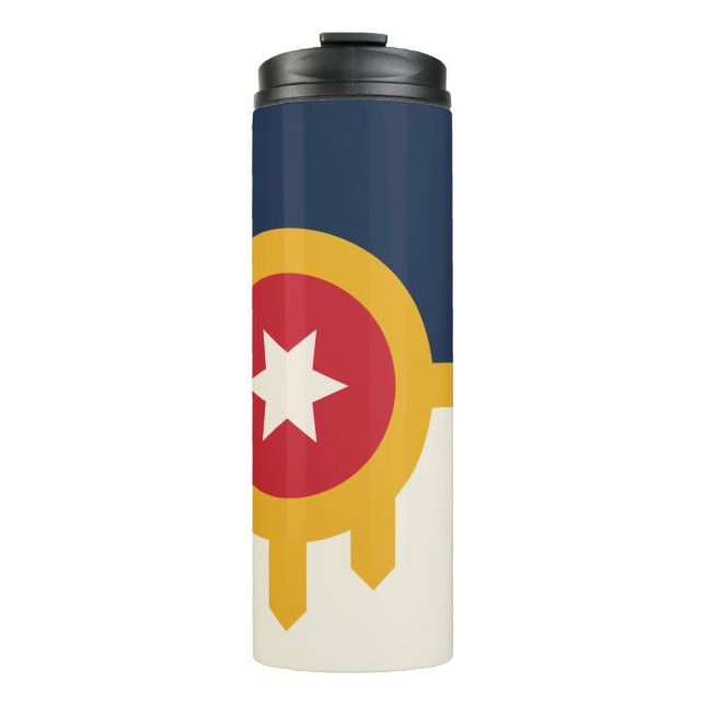 Thermal Tumbler mit der Flagge von Tulsa, Oklahoma Thermosbecher (Vorderseite)