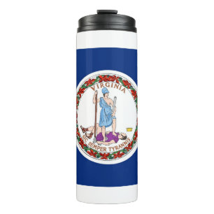 Thermal Tumbler mit der Flagge von Virginia Staat, Thermosbecher