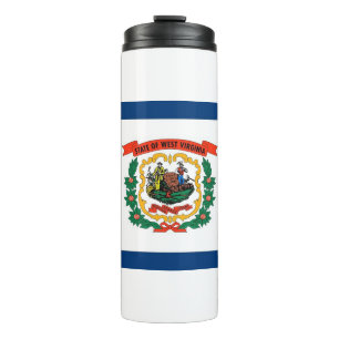Thermal Tumbler mit der Flagge von West Virginia,  Thermosbecher