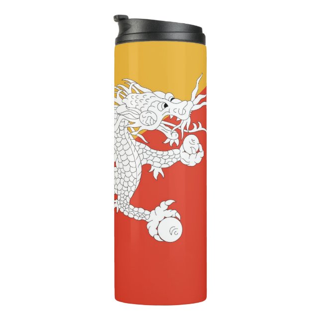 Thermal Tumbler mit Flagge Bhutans Thermosbecher (Nach rechts gedreht)