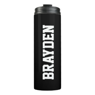 Thermal Tumbler personalisiert Name   Schwarz Thermosbecher