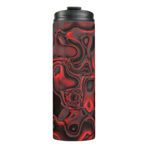 Thermal Tumbler Red Dominant Gemstone Muster Thermosbecher