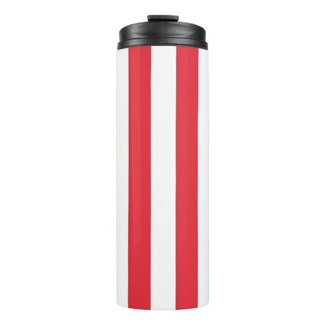 Thermal Tumbler Red & White Stripe Thermosbecher (Vorderseite)