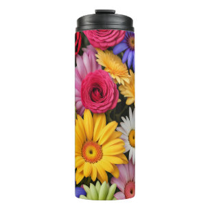 Thermal Tumbler - Rose & Daisies #80 Thermosbecher