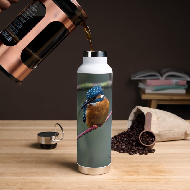 Thermalflasche mit einem Foto eines Kingfisher Trinkflasche (Kaffee)
