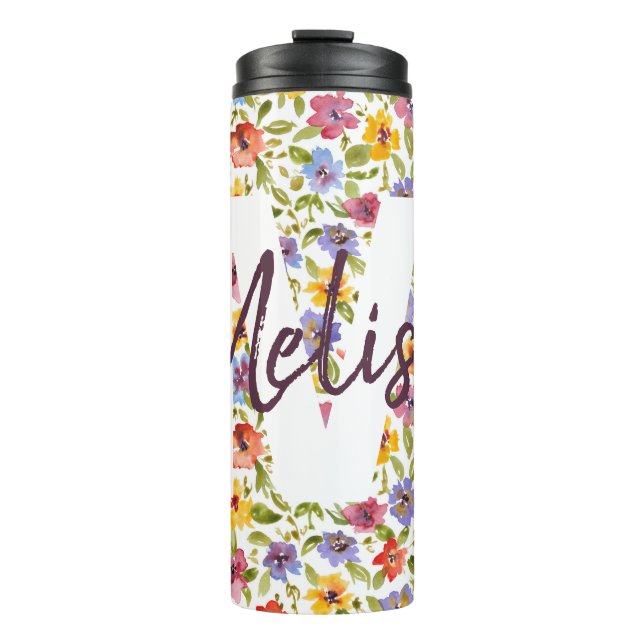 Thermaltumbler personalisiert Monogramm Thermosbecher (Vorderseite)