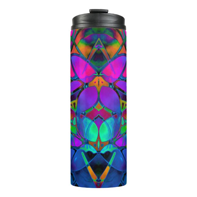 Thermische Trommel-BlumenFraktal-Kunst Thermosbecher (Vorderseite)
