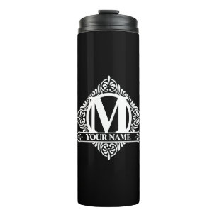 Thermischer Tumbler für die verzierte Monogramm-En Thermosbecher