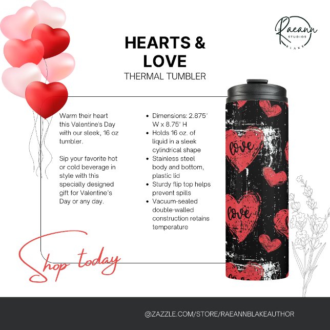 Thermischer Tumbler für Herz und Liebe Thermosbecher (Von Creator hochgeladen)