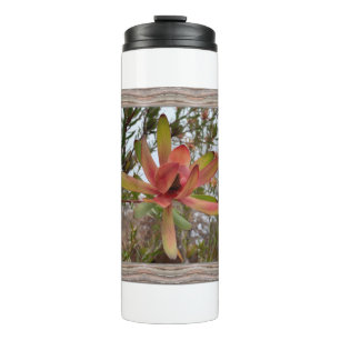 Thermischer Tumbler mit Orange Leucadendron Thermosbecher