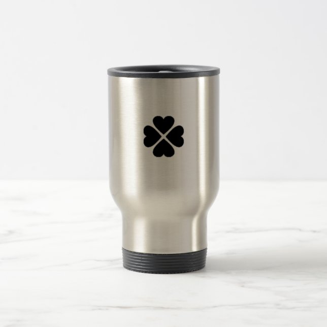 Thermobecher Reisetasse schwarz glücksbringer Reisebecher (Mittel)