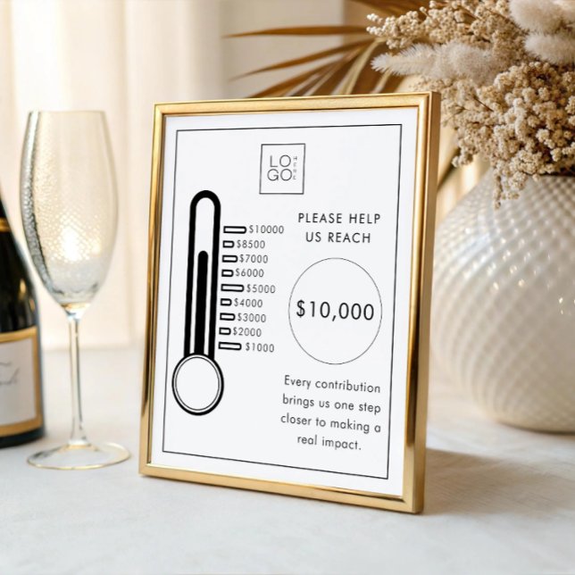 Thermometer Fundraiser Donation Goal Tracker Sign Poster (Von Creator hochgeladen)