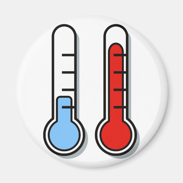 Thermometer kalt warm cold hot magnet (Vorne)