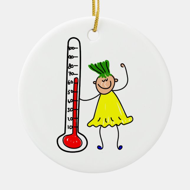 Thermometer-Kind Keramikornament (Vorne)