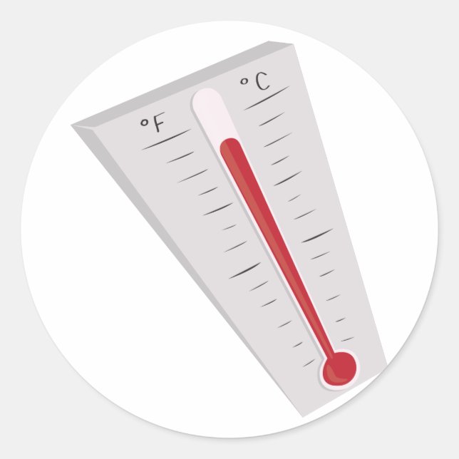 Thermometer Runder Aufkleber (Vorderseite)