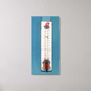 Thermometer übergestiegen mit einer phrygian Müt Leinwanddruck