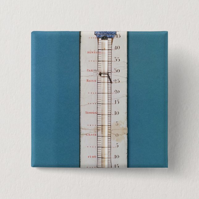 Thermometer übergestiegen mit einer phrygian Mütze Button (Vorderseite)