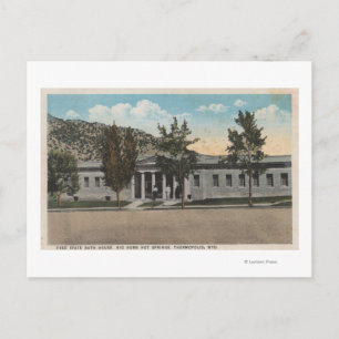 Thermopolis, WY - Blick auf das große Horn Bath Ho Postkarte