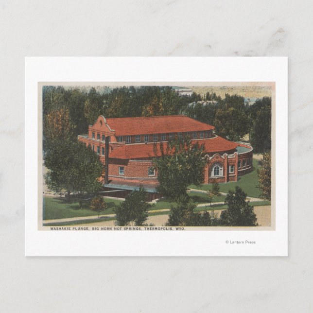 Thermopolis, WY - Blick auf die Washakie Plunge Postkarte (Vorderseite)