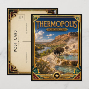 Thermopolis Wyoming Vintage Art Deco Golden Age Postkarte